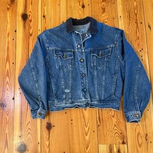 Vintage 90s Marithe Francois Girbaud Denim Jacket Size L Trucker Corduroy Collar